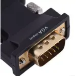 TV, Audio-Video si Foto - Accesorii TV si audio - Cabluri si adaptoare audio - Adaptor Convertor HD38 de la VGA (D-Sub) + Audio la HDMI, Gonga® Negru - Infinity.ro