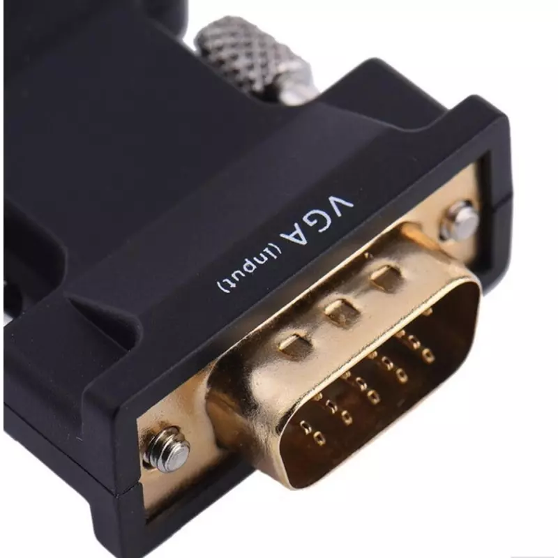 TV, Audio-Video si Foto - Accesorii TV si audio - Cabluri si adaptoare audio - Adaptor Convertor HD38 de la VGA (D-Sub) + Audio la HDMI, Gonga® Negru - Infinity.ro