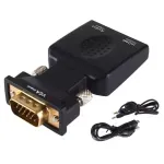 TV, Audio-Video si Foto - Accesorii TV si audio - Cabluri si adaptoare audio - Adaptor Convertor HD38 de la VGA (D-Sub) + Audio la HDMI, Gonga® Negru - Infinity.ro