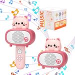 Jucarii, Copii si Bebe - Jucarii si jocuri - Jucarii de rol - Instrumente muzicale de jucarie - Microfon si difuzor pentru karaoke, pentru copii 3 ani+, Bluetooth, Plastic, Alb-Roz - Infinity.ro