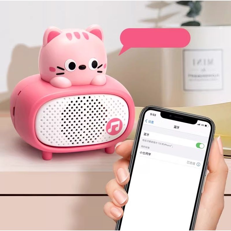 Jucarii, Copii si Bebe - Jucarii si jocuri - Jucarii de rol - Instrumente muzicale de jucarie - Microfon si difuzor pentru karaoke, pentru copii 3 ani+, Bluetooth, Plastic, Alb-Roz - Infinity.ro