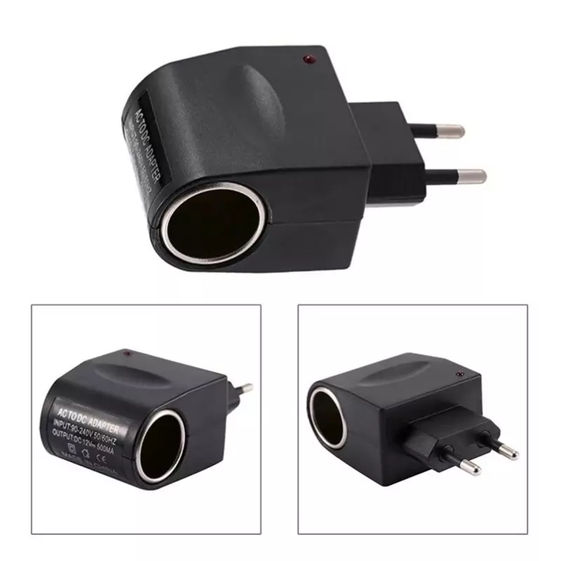 Casa si Gradina - Electrice - Accesorii electrice - Accesorii prize si intrerupatoare - Mini convertor de tensiune 220 V la 12 V, Gonga® Negru - Infinity.ro