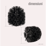 Casa si Gradina - Sanitare - Suporturi si accesorii baie - Accesorii baie - Rezerva cap perie toaleta, plastic, negru, adaptabil oricarui set de baie, asigura curatenie fara zgarieturi - Infinity.ro