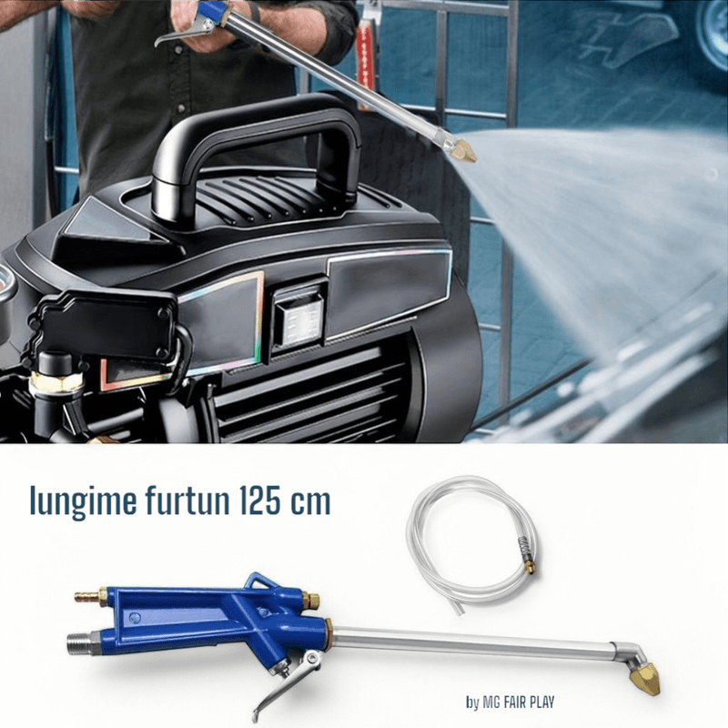 Auto si Moto - Intretinere auto - Produse curatare auto - Pistol pentru spalarea vehiculelor si a geamurilor, si pentru indepartare praf, lungime 40 cm, lungime furtun 125 cm - Infinity.ro