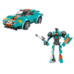 Jucarii, Copii si Bebe - Jucarii si jocuri - Jucarii & jocuri educative - Jucarii interactive - Set de constructie, Masinuta tranformabila in Robot, Gray Racing Car - Infinity.ro