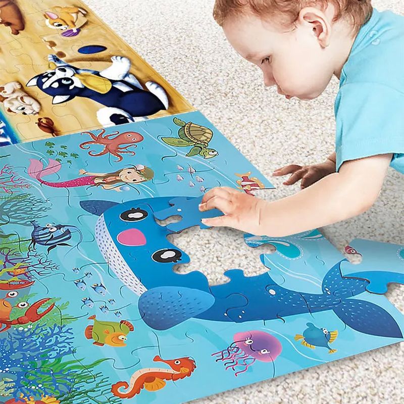 Jucarii, Copii si Bebe - Jucarii si jocuri - Jocuri si puzzle - Puzzle - Puzzle jumbo de podea, TISsun, puzzle lumea oceanului, 35 de piese, 60 x 44 - Infinity.ro