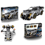 Jucarii, Copii si Bebe - Jucarii si jocuri - Jucarii & jocuri educative - Jucarii interactive - Set de constructie, Masinuta tranformabila in Robot, Gray Racing Car - Infinity.ro