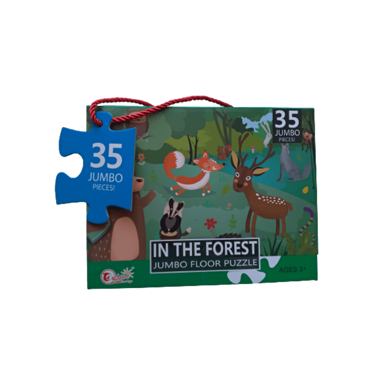 Jucarii, Copii si Bebe - Jucarii si jocuri - Jocuri si puzzle - Puzzle - Puzzle jumbo de podea, TISsun, Animale din padure, 35 piese, 60 x 44 cm - Infinity.ro