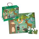 Jucarii, Copii si Bebe - Jucarii si jocuri - Jocuri si puzzle - Puzzle - Puzzle jumbo de podea, TISsun, Animale din padure, 35 piese, 60 x 44 cm - Infinity.ro