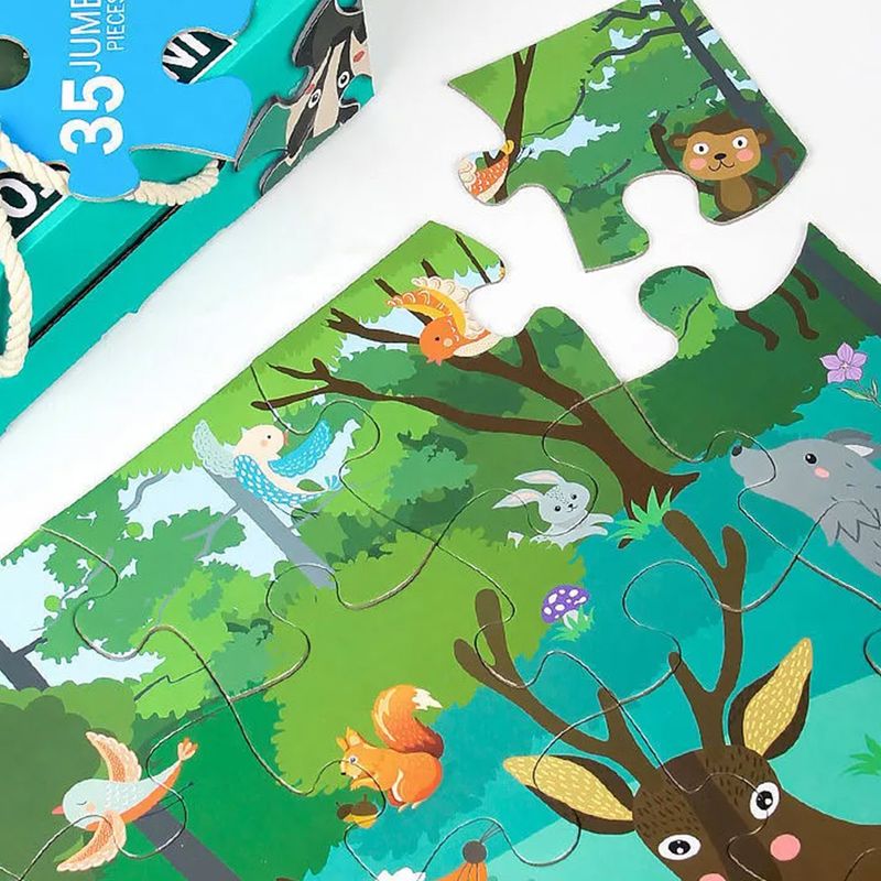 Jucarii, Copii si Bebe - Jucarii si jocuri - Jocuri si puzzle - Puzzle - Puzzle jumbo de podea, TISsun, Animale din padure, 35 piese, 60 x 44 cm - Infinity.ro