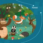 Jucarii, Copii si Bebe - Jucarii si jocuri - Jocuri si puzzle - Puzzle - Puzzle jumbo de podea, TISsun, Animale din padure, 35 piese, 60 x 44 cm - Infinity.ro