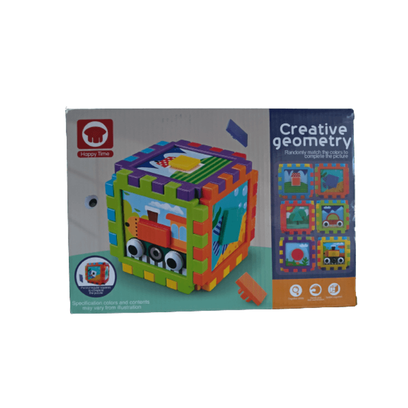 Jucarii, Copii si Bebe - Jucarii si jocuri - Jucarii & jocuri educative - Jucarii interactive - Cub creativ cu forme geometrice Puzzle, Creative geometry - Infinity.ro