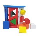 Jucarii, Copii si Bebe - Jucarii si jocuri - Jucarii & jocuri educative - Jucarii interactive - Cilindru din lemn cu sortator de forme geometrice si culori - Infinity.ro