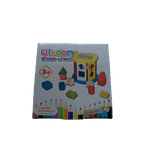 Jucarii, Copii si Bebe - Jucarii si jocuri - Jucarii & jocuri educative - Jucarii interactive - Cilindru din lemn cu sortator de forme geometrice si culori - Infinity.ro