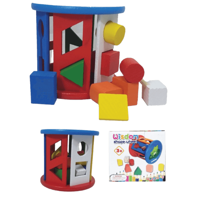 Jucarii, Copii si Bebe - Jucarii si jocuri - Jucarii & jocuri educative - Jucarii interactive - Cilindru din lemn cu sortator de forme geometrice si culori - Infinity.ro