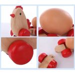 Jucarii, Copii si Bebe - Jucarii si jocuri - Jucarii bebelusi - Jucarii de tras/impins - Jucarie de tras din lemn, Gaina cu oua, 36 cm lungime, 3 ani+, EduJucarii - Infinity.ro