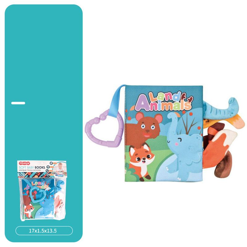 Carti si Birotica - Carti - Carti pentru copii - Carti pentru bebelusi - Carte senzoriala fosnitoare pentru bebelusi, cu animalute colorate, Land Animals,  11 x 13.5 cm - Infinity.ro