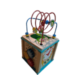 Jucarii, Copii si Bebe - Jucarii si jocuri - Jucarii & jocuri educative - Jocuri si jucarii educative - Centru din lemn educativ Montessori, Cub activitati bebelusi 5 in 1, Bufnita - Infinity.ro