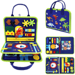 Carti si Birotica - Carti - Carti pentru copii - Carti pentru bebelusi - Carte Montessori din fetru, senzoriala, cu activitati, 3 pagini, dinozauri, alfabetul, 28 x 22.5 cm - Infinity.ro