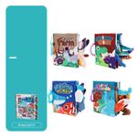 Carti si Birotica - Carti - Carti pentru copii - Carti pentru bebelusi - Set 4 carti senzoriale fosnitoare, Dinosaur world, Happy farm, Land Animals,  Marine Animals,  11 x 13.5 cm, EduJucarii - Infinity.ro