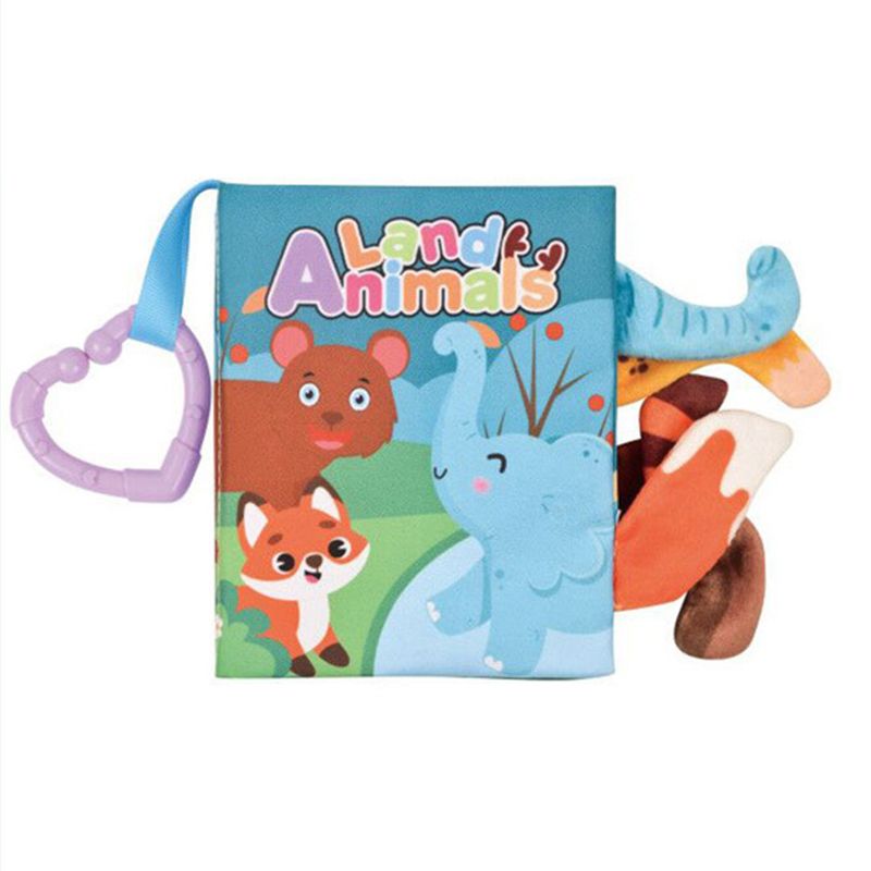 Carti si Birotica - Carti - Carti pentru copii - Carti pentru bebelusi - Set 4 carti senzoriale fosnitoare, Dinosaur world, Happy farm, Land Animals,  Marine Animals,  11 x 13.5 cm, EduJucarii - Infinity.ro