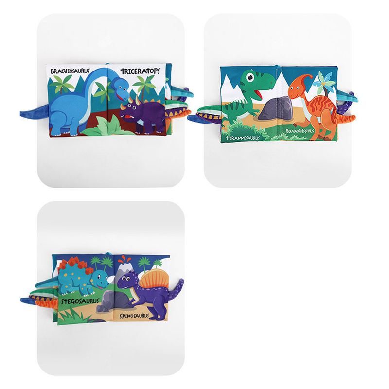 Carti si Birotica - Carti - Carti pentru copii - Carti pentru bebelusi - Set 4 carti senzoriale fosnitoare, Dinosaur world, Happy farm, Land Animals,  Marine Animals,  11 x 13.5 cm, EduJucarii - Infinity.ro