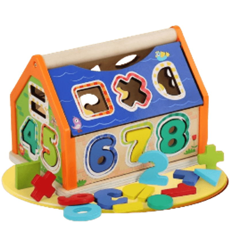 Jucarii, Copii si Bebe - Jucarii si jocuri - Jucarii & jocuri educative - Jucarii interactive - Casuta Sortatoare de Forme Geometrice si Cifre, Operatii matematice, Montessori, 3 ani +, EduJucarii - Infinity.ro