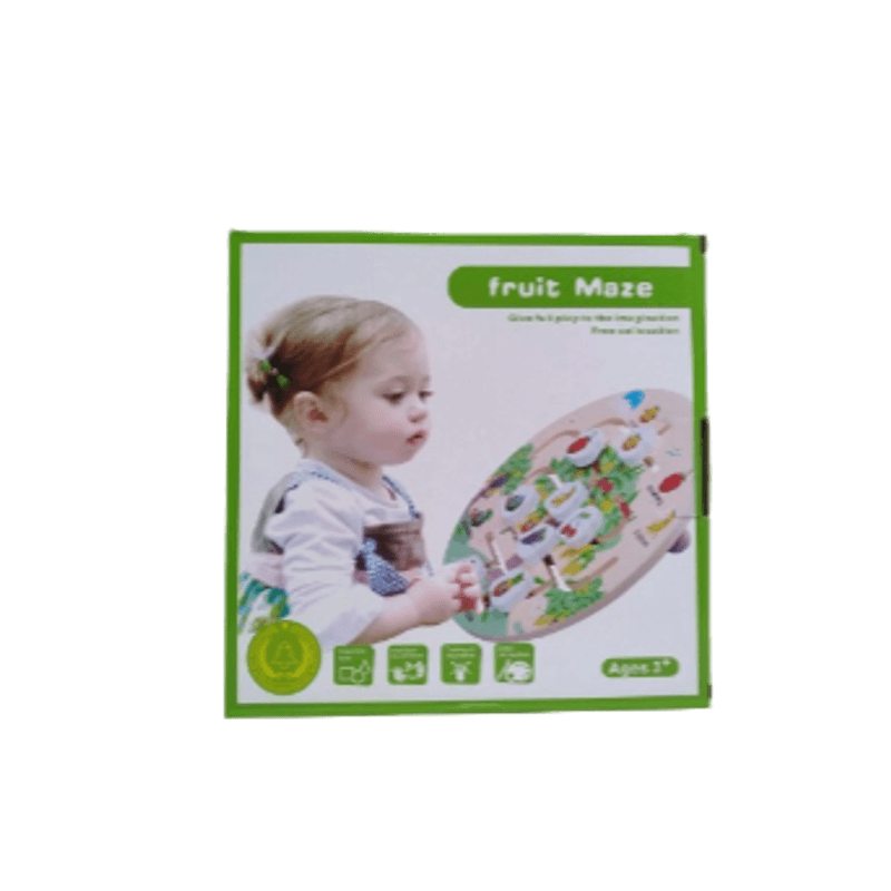Jucarii, Copii si Bebe - Jucarii si jocuri - Jocuri si puzzle - Puzzle - Puzzle Lemn Labirint in format 3D, Montessori, Fructe, Edujucarii, 3 ani+ - Infinity.ro
