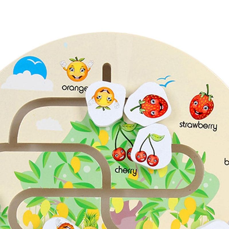 Jucarii, Copii si Bebe - Jucarii si jocuri - Jocuri si puzzle - Puzzle - Puzzle Lemn Labirint in format 3D, Montessori, Fructe, Edujucarii, 3 ani+ - Infinity.ro