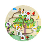Jucarii, Copii si Bebe - Jucarii si jocuri - Jocuri si puzzle - Puzzle - Puzzle Lemn Labirint in format 3D, Montessori, Fructe, Edujucarii, 3 ani+ - Infinity.ro