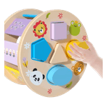 Jucarii, Copii si Bebe - Jucarii si jocuri - Jucarii & jocuri educative - Jucarii interactive - Aligator de tras din lemn cu forme geometrice, EduJucarii - Infinity.ro