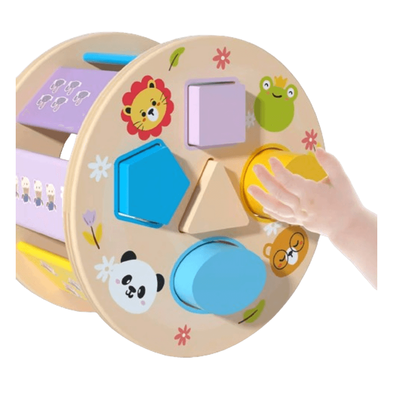 Jucarii, Copii si Bebe - Jucarii si jocuri - Jucarii & jocuri educative - Jucarii interactive - Aligator de tras din lemn cu forme geometrice, EduJucarii - Infinity.ro