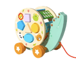 Jucarii, Copii si Bebe - Jucarii si jocuri - Jucarii & jocuri educative - Jucarii interactive - Aligator de tras din lemn cu forme geometrice, EduJucarii - Infinity.ro