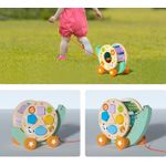 Jucarii, Copii si Bebe - Jucarii si jocuri - Jucarii & jocuri educative - Jucarii interactive - Aligator de tras din lemn cu forme geometrice, EduJucarii - Infinity.ro