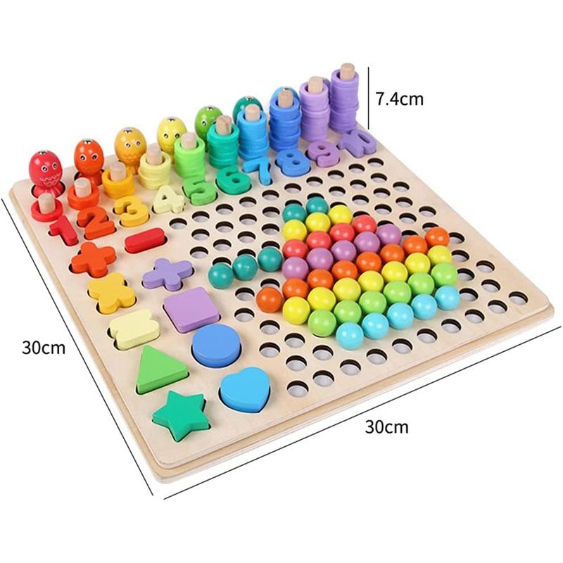 Jucarii, Copii si Bebe - Jucarii si jocuri - Jucarii & jocuri educative - Jucarii interactive - Joc Logarithmic 6 in 1 sortare, indemanare, asociere, stivuire piese, Joc tip Montessori, 3 ani - Infinity.ro