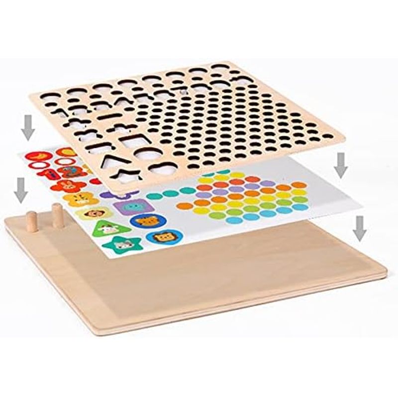 Jucarii, Copii si Bebe - Jucarii si jocuri - Jucarii & jocuri educative - Jucarii interactive - Joc Logarithmic 6 in 1 sortare, indemanare, asociere, stivuire piese, Joc tip Montessori, 3 ani - Infinity.ro