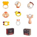 Jucarii, Copii si Bebe - Jucarii si jocuri - Jucarii bebelusi - Jucarii interactive bebelusi - Set 8 piese jucarii zornaitoare bebelusi, dentitie, cutie de transport in forma de ursulet,  0 luni, Edujucarii - Infinity.ro