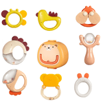 Jucarii, Copii si Bebe - Jucarii si jocuri - Jucarii bebelusi - Jucarii interactive bebelusi - Set 8 piese jucarii zornaitoare bebelusi, dentitie, cutie de transport in forma de ursulet,  0 luni, Edujucarii - Infinity.ro