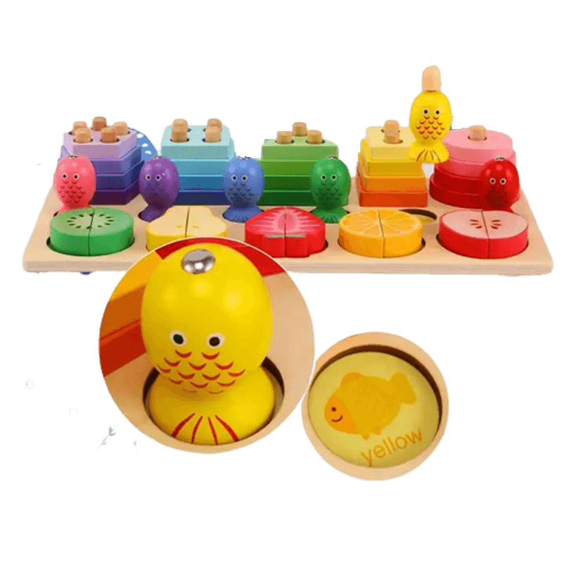 Jucarii, Copii si Bebe - Jucarii si jocuri - Jucarii & jocuri educative - Jucarii interactive - Aritmetic 3 in 1, sortator forme geometrice, joc pescuit, puzzle,Joc educativ logaritmic, Montessori, 3 ani+, Edujucarii - Infinity.ro