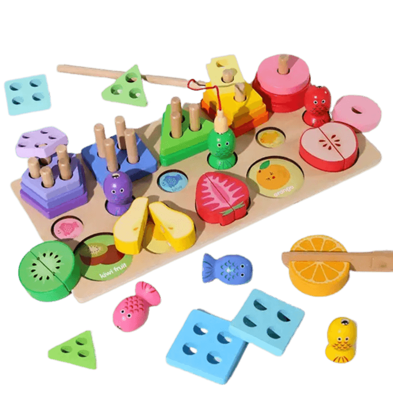 Jucarii, Copii si Bebe - Jucarii si jocuri - Jucarii & jocuri educative - Jucarii interactive - Aritmetic 3 in 1, sortator forme geometrice, joc pescuit, puzzle,Joc educativ logaritmic, Montessori, 3 ani+, Edujucarii - Infinity.ro