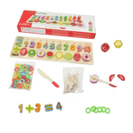 Jucarii, Copii si Bebe - Jucarii si jocuri - Jucarii & jocuri educative - Jocuri si jucarii educative - Joc  Montessori, lemn logaritmic cu cerculete  pt cantitate, numere, semne matematice,  Fruit Matching, 78 piese - Infinity.ro