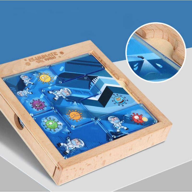 Jucarii, Copii si Bebe - Jucarii si jocuri - Jucarii & jocuri educative - Jocuri si jucarii educative - Joc puzzle Elimina Virusul, 3 grade de dificultate, 60 de planse, pentru minte, Puzzle Montessori educativ pentru copii - Infinity.ro