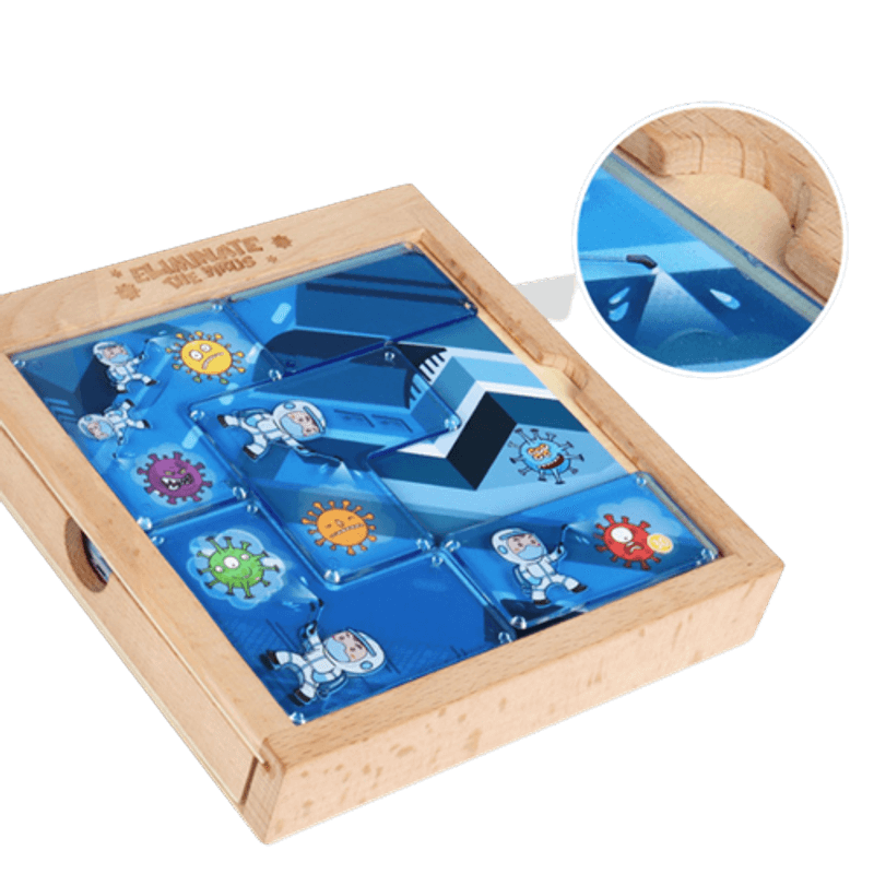 Jucarii, Copii si Bebe - Jucarii si jocuri - Jucarii & jocuri educative - Jocuri si jucarii educative - Joc puzzle Elimina Virusul, 3 grade de dificultate, 60 de planse, pentru minte, Puzzle Montessori educativ pentru copii - Infinity.ro