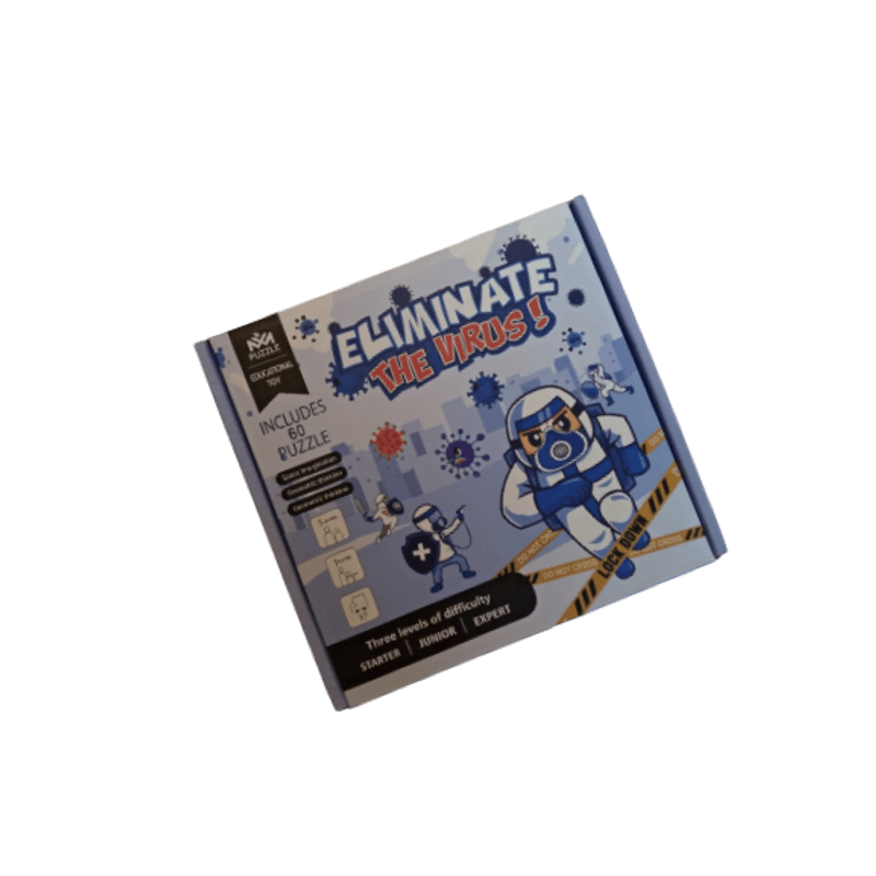 Jucarii, Copii si Bebe - Jucarii si jocuri - Jucarii & jocuri educative - Jocuri si jucarii educative - Joc puzzle Elimina Virusul, 3 grade de dificultate, 60 de planse, pentru minte, Puzzle Montessori educativ pentru copii - Infinity.ro