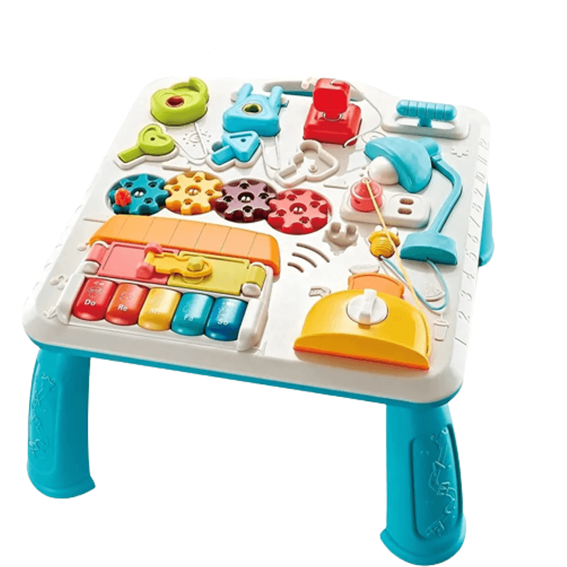 Jucarii, Copii si Bebe - Jucarii si jocuri - Jucarii bebelusi - Jucarii interactive bebelusi - Masuta Interactiva Muzicala cu lumini si sunete, Panou Detasabil, Lampa Intermitenta cu Sunet, Volum Reglabil, 12 luni+ - Infinity.ro