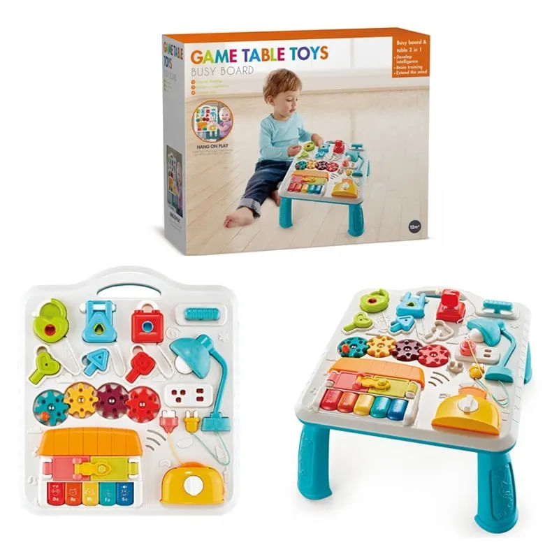 Jucarii, Copii si Bebe - Jucarii si jocuri - Jucarii bebelusi - Jucarii interactive bebelusi - Masuta Interactiva Muzicala cu lumini si sunete, Panou Detasabil, Lampa Intermitenta cu Sunet, Volum Reglabil, 12 luni+ - Infinity.ro