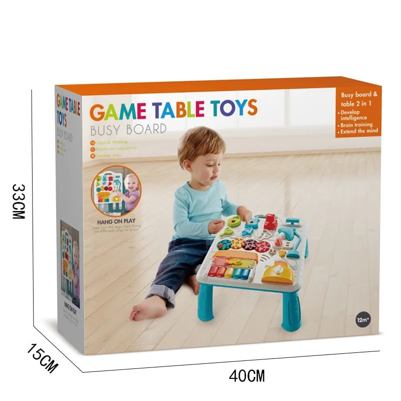 Jucarii, Copii si Bebe - Jucarii si jocuri - Jucarii bebelusi - Jucarii interactive bebelusi - Masuta Interactiva Muzicala cu lumini si sunete, Panou Detasabil, Lampa Intermitenta cu Sunet, Volum Reglabil, 12 luni+ - Infinity.ro