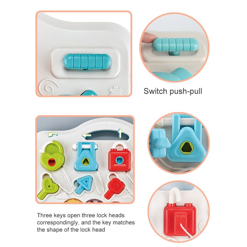 Jucarii, Copii si Bebe - Jucarii si jocuri - Jucarii bebelusi - Jucarii interactive bebelusi - Masuta Interactiva Muzicala cu lumini si sunete, Panou Detasabil, Lampa Intermitenta cu Sunet, Volum Reglabil, 12 luni+ - Infinity.ro