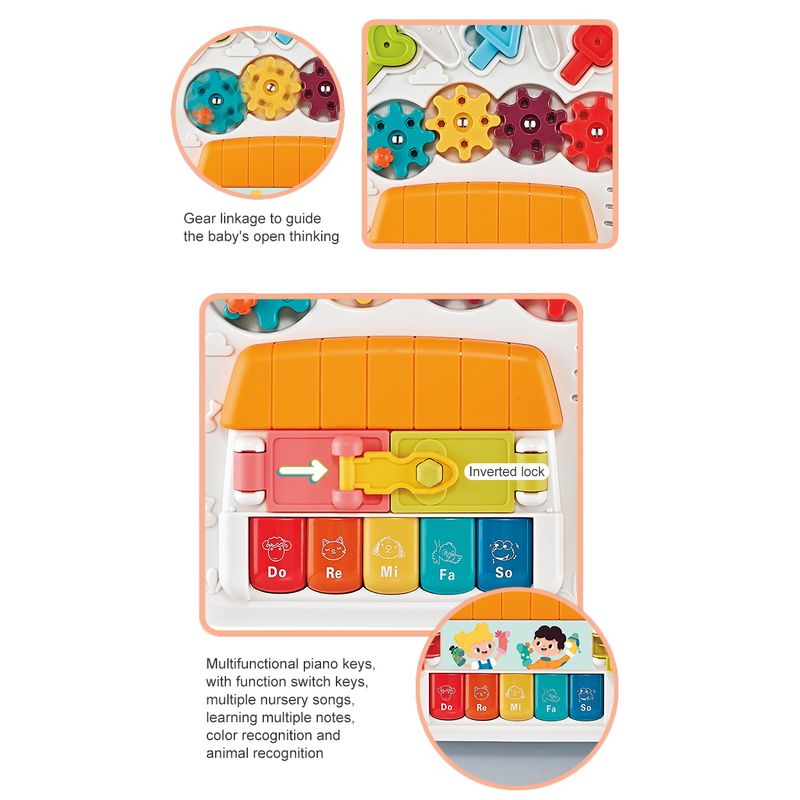 Jucarii, Copii si Bebe - Jucarii si jocuri - Jucarii bebelusi - Jucarii interactive bebelusi - Masuta Interactiva Muzicala cu lumini si sunete, Panou Detasabil, Lampa Intermitenta cu Sunet, Volum Reglabil, 12 luni+ - Infinity.ro