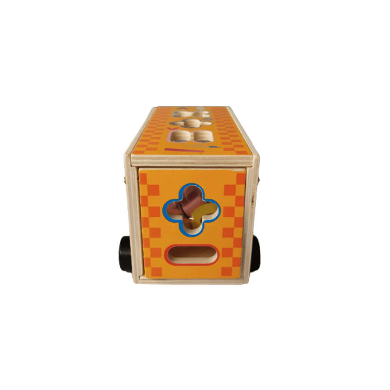 Jucarii, Copii si Bebe - Jucarii si jocuri - Jucarii & jocuri educative - Jucarii interactive - Autobuz scolar Lemn, SortatorCifre, Semne Matematice, Montessori, Multicolora, Lemn, 18 Piese, 3 ani+, Edujucarii - Infinity.ro